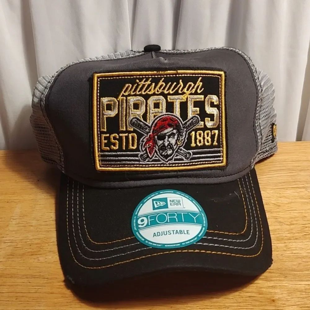 New Era 9Forty Pittsburgh Pirates Trucker Snapback Hat - New